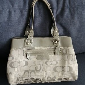 Sliver coach tote bag